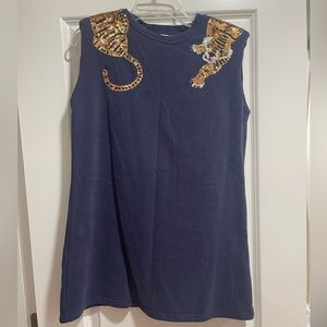 Queen of Sparkles Navy Tiger Padded dress